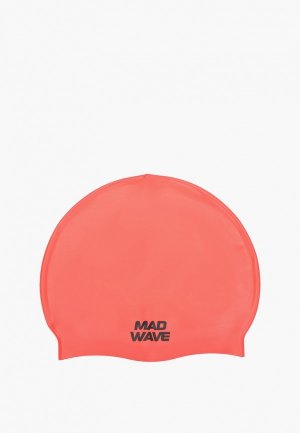 Шапочка для плавания MadWave Neon Silicone Solid. Цвет: коралловый