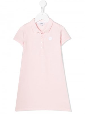 Платье-рубашка с воротником-поло Boss Kids. Цвет: розовый
