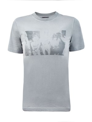 Хлопковая футболка T-Reg из джерси с цифровым принтом DIESEL. Цвет: серый