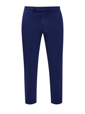 Хлопковые брюки-чинос в стиле casual CANALI. Цвет: синий