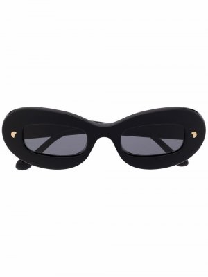 Солнцезащитные очки Gimma в овальной оправе Nanushka. Цвет: черный
