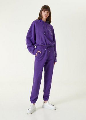 Фиолетовые классические брюки из джерси Academia. Цвет: фиолетовый
