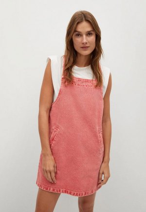 Платье джинсовое Mango - IMPACT-H. Цвет: розовый