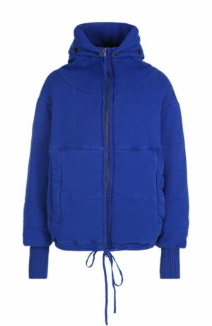 Хлопковая куртка свободного кроя с капюшоном Roque. Цвет: синий