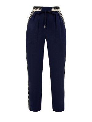 Укороченные брюки с принтом и эластичным поясом ETRO. Цвет: синий