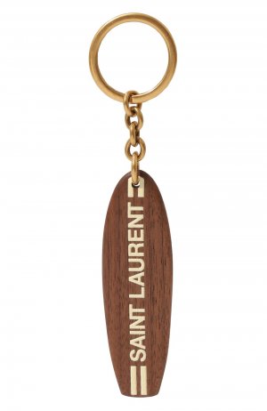 Деревянный брелок Saint Laurent. Цвет: коричневый