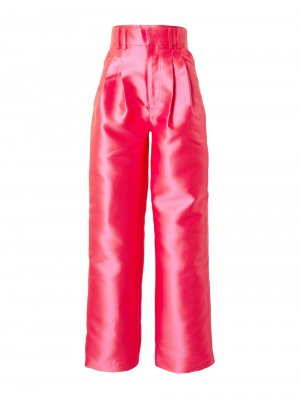 Широкие брюки со складками спереди Satin Twill High Waisted Wide Leg Trouse, розовый Warehouse