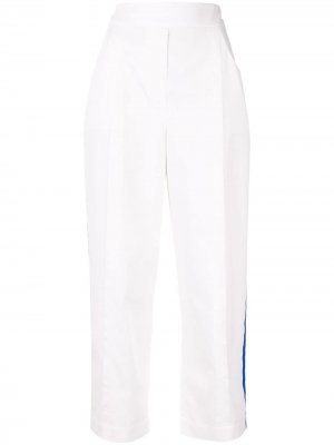 Спортивные брюки свободного кроя с необработанными швами Mira Mikati. Цвет: белый