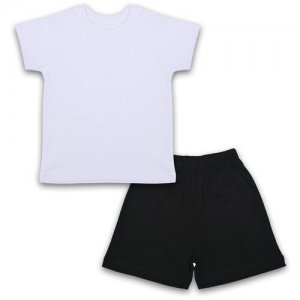 Спортивная форма Me & We детская, футболка и шорты, размер 116, белый, черный Me&We. Цвет: белый/черный