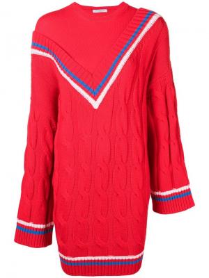 Платье-свитер в стиле оверсайз Vivetta. Цвет: красный
