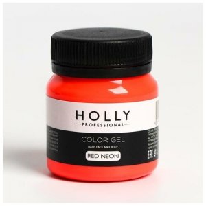 Декоративный гель для волос, лица и тела COLOR GEL Holly Professional, Red Neon, 50 мл RECOM