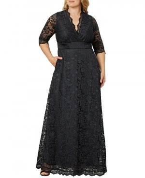 Женское кружевное вечернее платье больших размеров Maria , черный Kiyonna