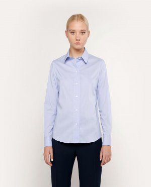 Простая женская рубашка с длинным рукавом , синий Mirto