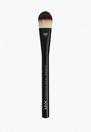 Кисть для лица Nyx Professional Makeup нанесения тональных средств, Конус,  Pro Brush Flat Foundation, 07. Цвет: черный