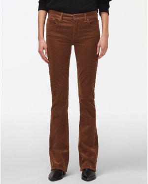 Женские расклешенные брюки средней посадки в стиле ретро, коричневый 7 For All Mankind. Цвет: коричневый