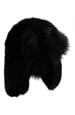 Меховая шапка-ушанка Saint Laurent. Цвет: чёрный