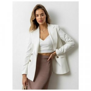 Пиджак, размер 50, белый VIAVILLE. Цвет: зеленый/изумрудный