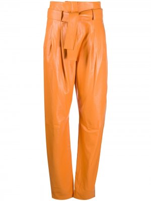 Зауженные брюки с завышенной талией Wandering. Цвет: оранжевый