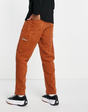 Коричневые вельветовые брюки прямого кроя -Коричневый цвет Kickers