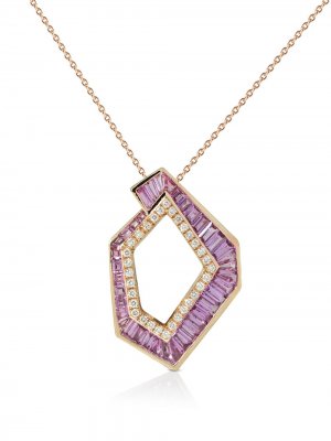 Колье Origami Link из розового золота с сапфирами и бриллиантами Kavant & Sharart. Цвет: розовый