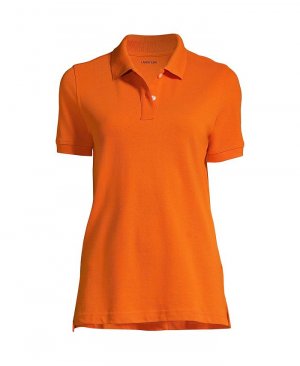 Женская школьная форма с коротким рукавом и сетчатой рубашкой поло Lands' End, оранжевый Lands' End
