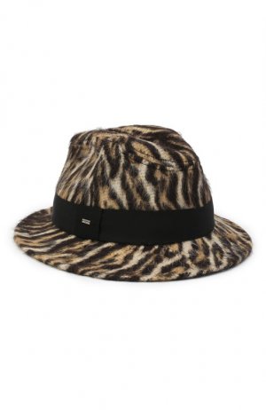 Шерстяная шляпа Saint Laurent. Цвет: леопардовый