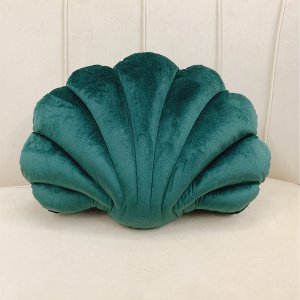 Декоративная подушка в форме раковины SHEIN. Цвет: зелёный
