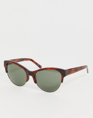 Черепаховые солнцезащитные очки кошачий глаз -Коричневый French Connection