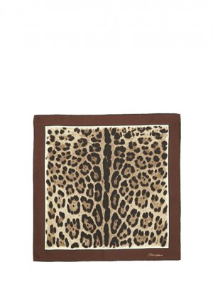 Женский шелковый шарф с леопардовым принтом Dolce&Gabbana