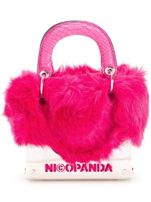 Пушистый клатч Nicopanda. Цвет: розовый и фиолетовый