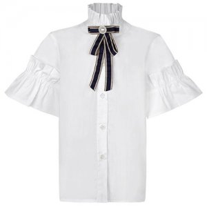 Блузка школьная для девочки CK0165 цвет белый 8 лет Ciao Kids Collection. Цвет: белый