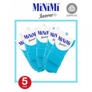 Носки , 5 пар, размер 0 (UNI), голубой MiNiMi. Цвет: голубой