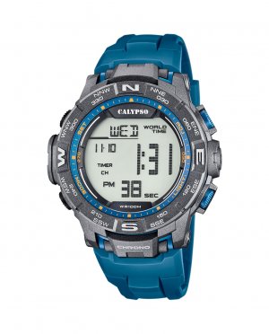 K5816/1 Digital For Man синие резиновые мужские часы , синий Calypso