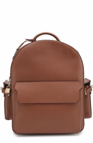 Кожаный рюкзак с внешними карманами Buscemi. Цвет: светло-коричневый