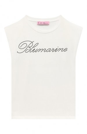 Хлопковая футболка Blumarine. Цвет: чёрный