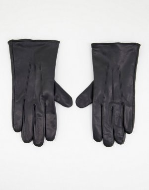 Черные кожаные перчатки для вождения -Черный Paul Costelloe