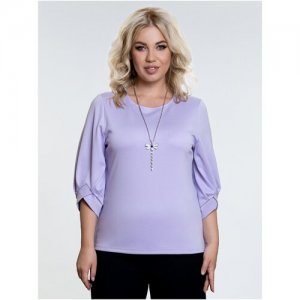 Блуза Леди свободная/легкая/большие размеры/деловая/коктейльная/лиловый/рома/нейлон With Street. Цвет: фиолетовый
