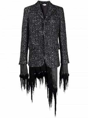 Однобортный пиджак с бахромой Comme Des Garçons Homme Plus. Цвет: черный
