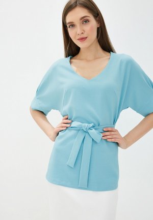Блуза Yuna Style. Цвет: голубой