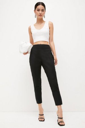Укороченные брюки Petite Essential из технической ткани , черный Karen Millen