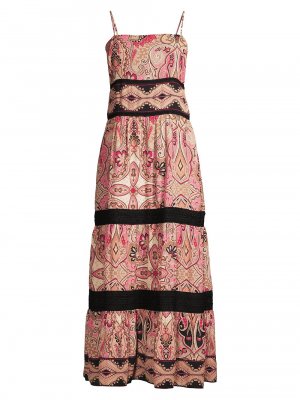 Платье макси Rustic Chic Georgette с узором пейсли , разноцветный Donna Karan New York
