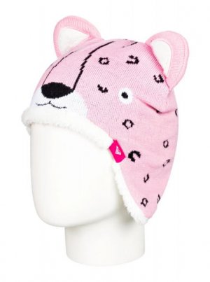 Детская Шапка ROXY С Ушами Leopard. Цвет: розовый