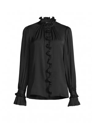 Блуза Michelle из шелковой смеси с рюшами , черный Ungaro