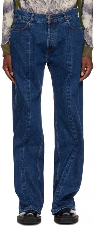 Синие классические джинсы с прошивкой Y/Project