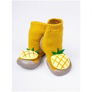 Ботиночки-носочки детские First Step Fruit желтые, с дышащей подошвой, размер 23 Amarobaby. Цвет: желтый