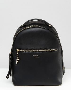 Мини-рюкзак с карманом на молнии Anouk Fiorelli. Цвет: черный