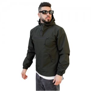 Banda Куртка мужская демисезонная с капюшоном ветровка анорак черный 6795XS. Цвет: черный
