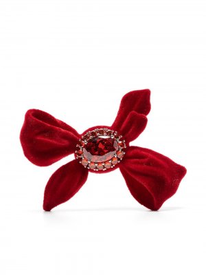 X YVMIN velvet bow earrings SHUSHU/TONG. Цвет: красный