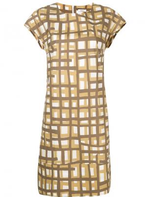 Короткое платье с принтом Peserico. Цвет: коричневый