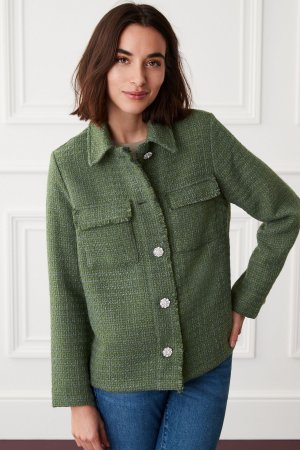 Куртка-рубашка из букле с застежкой на пуговицы , зеленый Next